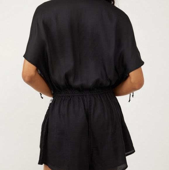 NEW FREE PEOPLE BLACK AND WHITE EMBROIDERED ROMPER - Picture 3 of 6